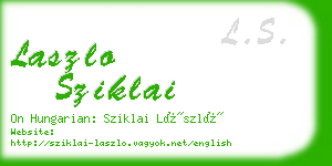 laszlo sziklai business card